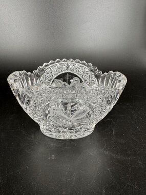 Hofbauer Byrdes Crystal Oval Bowl  4” HIGH, 6 1/2” WIDE  made in Germany